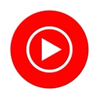 a red play button on a white background